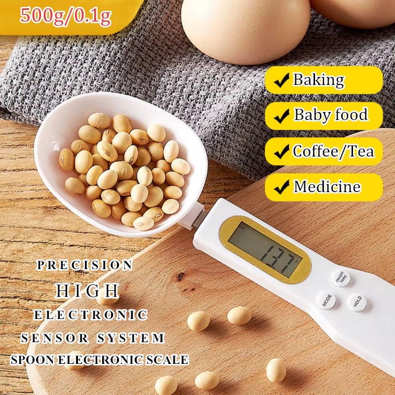 Digital Kitchen Scale Mini Spoon Scale LCD Electronic Food Scale 0.1-500G Weight Measuring Kitchen Tool for Milk Coffee Baking