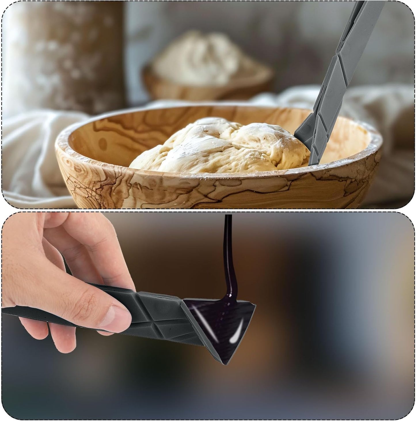 2Pz 3 in 1 Cucchiaio Dosatore Poligonale, 6 Diverse Dimensioni Pieghevoli Piatti Cucchiai Dosatori Magnetici per Ingredienti Liquidi E Secchi Multifunzione Utensili Da Cucina (Nero)