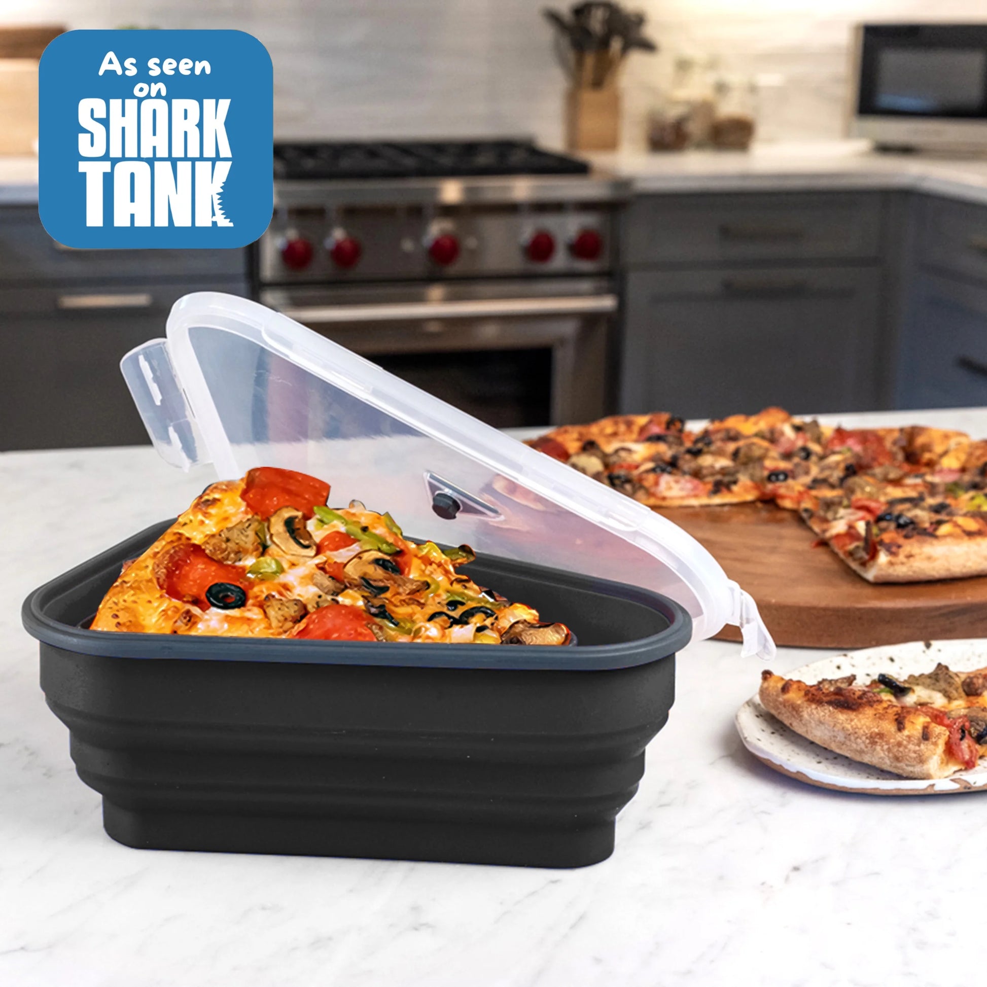 ® Reusable Bpa-Free Silicone Storage Container with 5 Microwavable Trays, Black